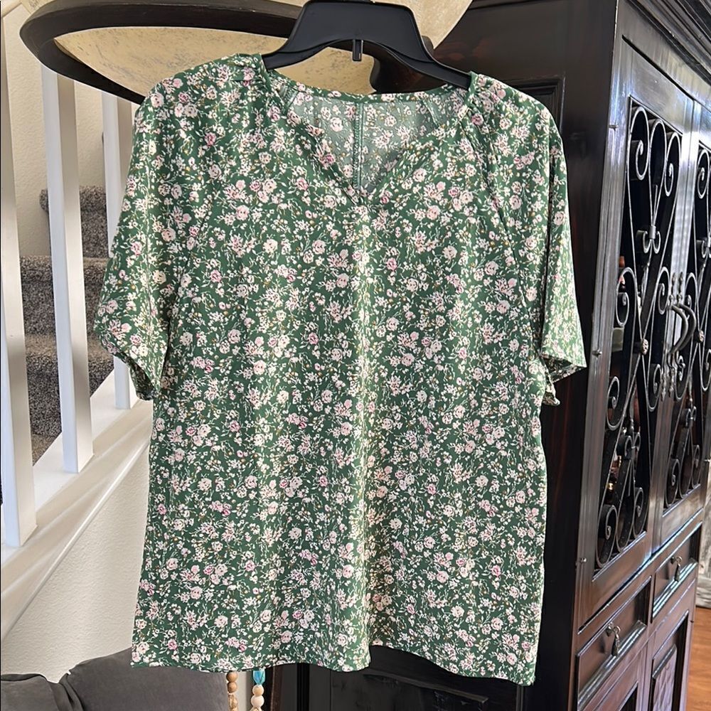 Floral Green Women's Top